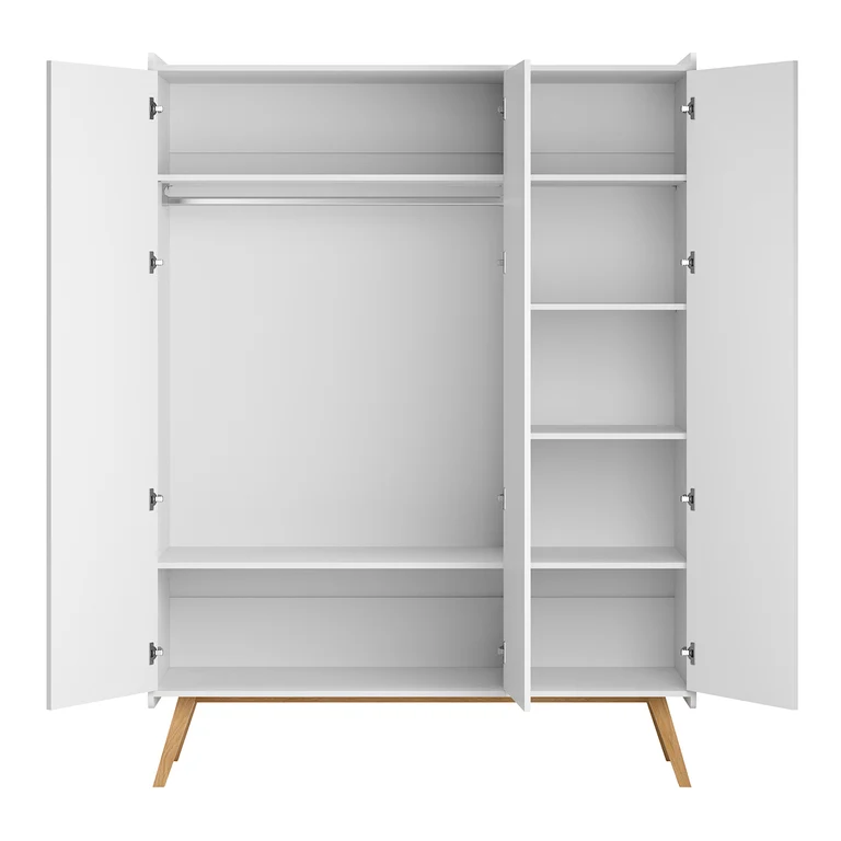 Armoire 3 portes Vox Vintage Blanc et Bois