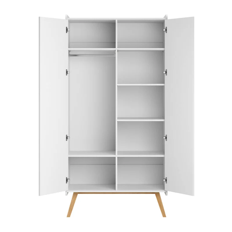 Armoire 2 portes Vox Vintage Blanc et Bois