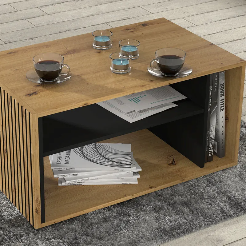 Table basse 88 cm Nera Bois et Noir