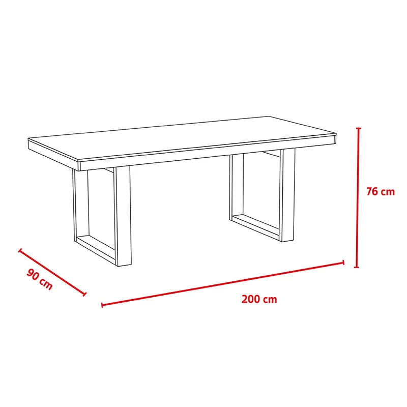 Table à manger 8 places Ayden Bois blanchi et Noir