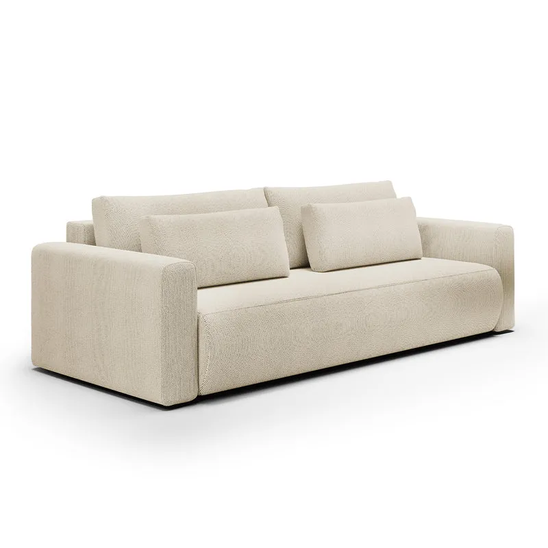Canapé convertible 3 places coffre Evy Beige