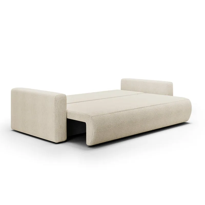 Canapé convertible 3 places coffre Evy Beige