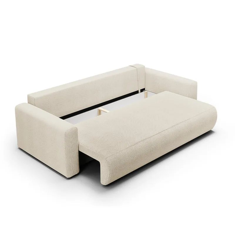 Canapé convertible 3 places coffre Evy Beige