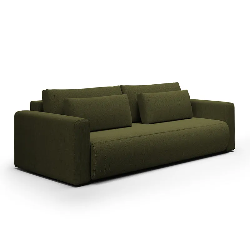 Canapé convertible 3 places coffre Evy Vert Sapin