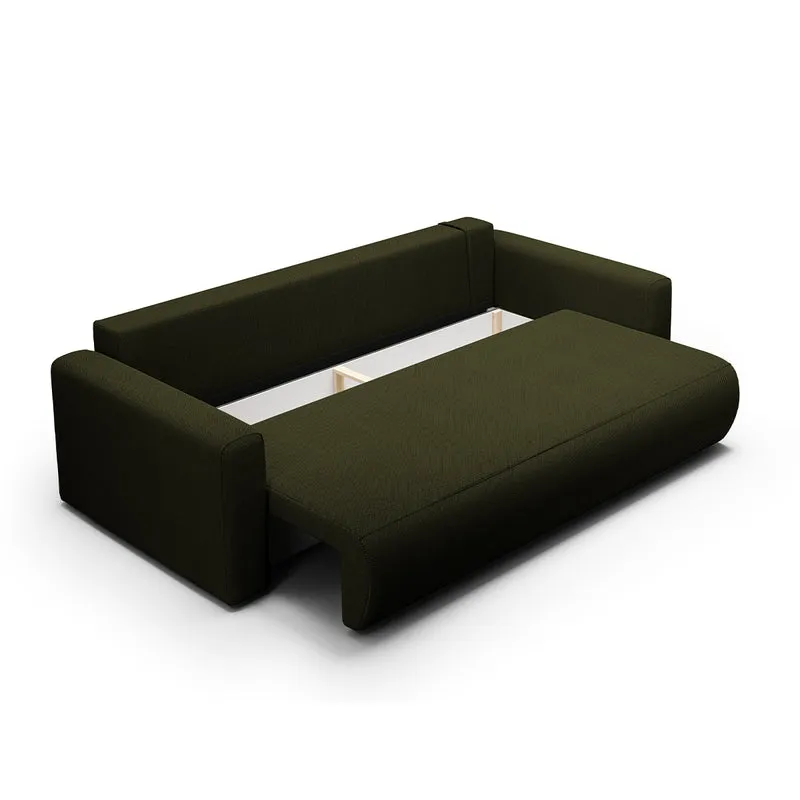 Canapé convertible 3 places coffre Evy Vert Sapin