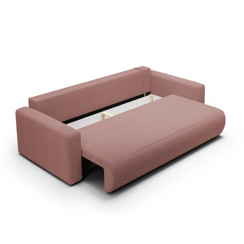 Canapé convertible 3 places coffre Evy Rose