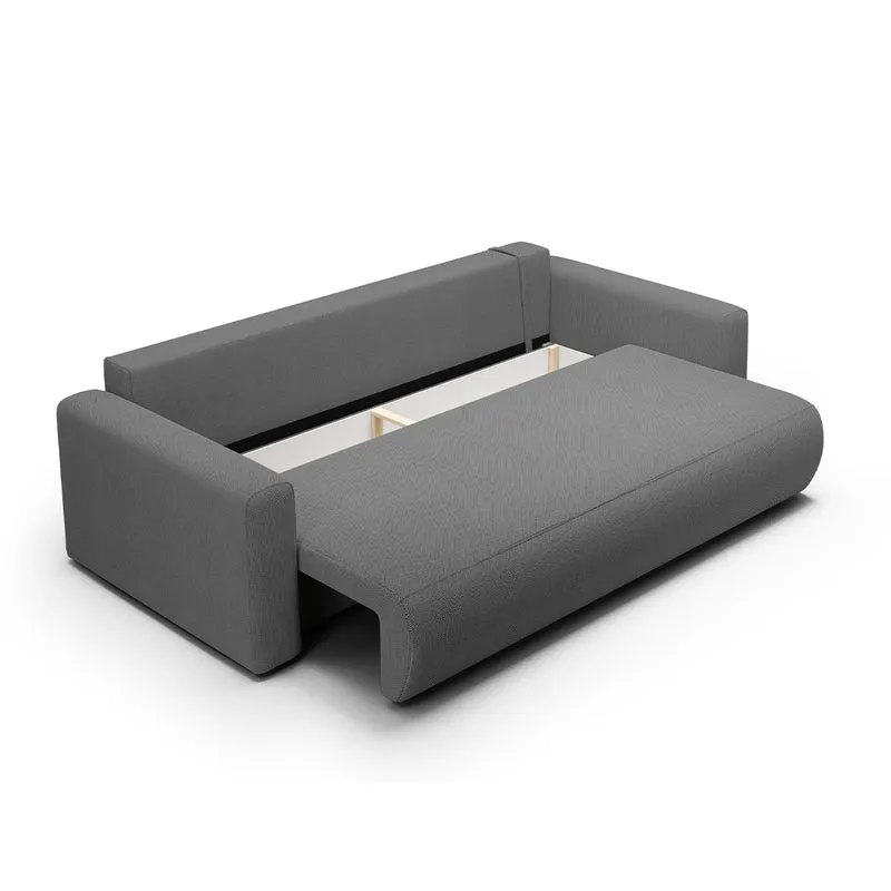 Canapé convertible 3 places coffre Evy Gris