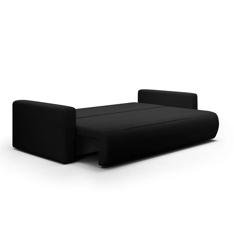 Canapé convertible 3 places coffre Evy Noir