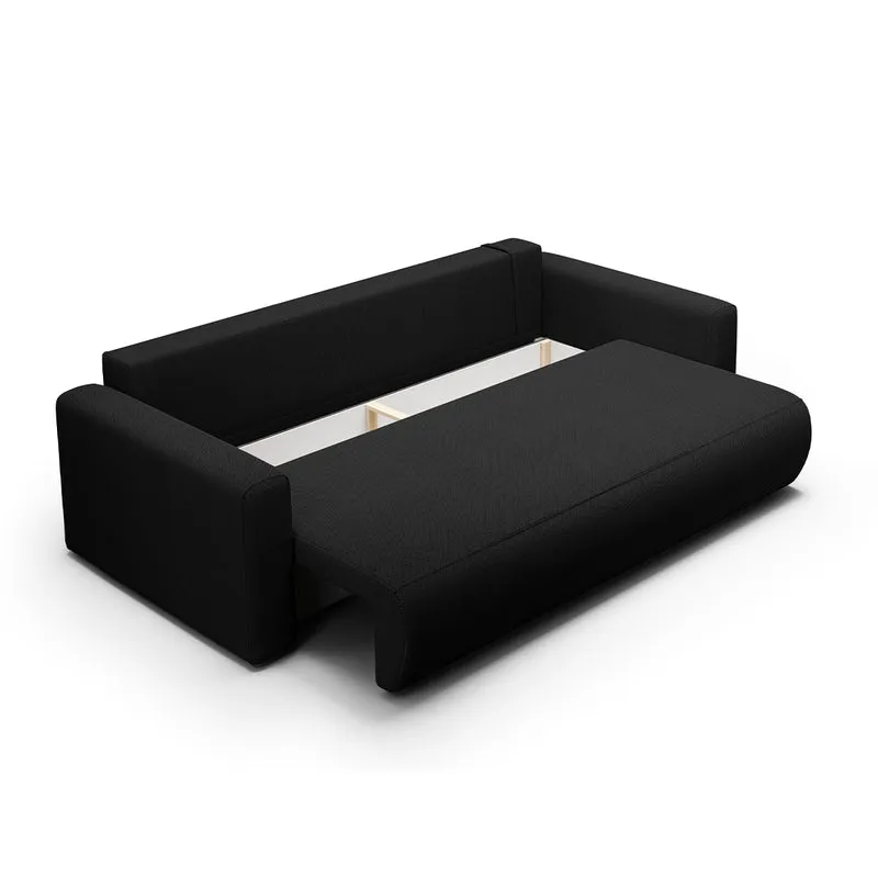 Canapé convertible 3 places coffre Evy Noir