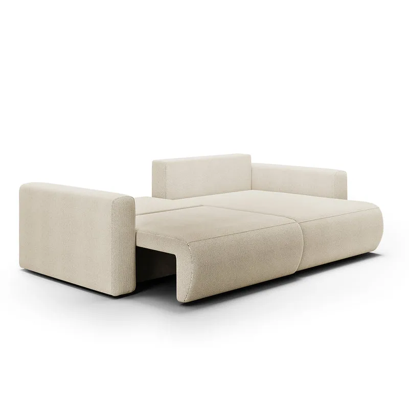 Canapé d'angle réversible convertible 3 places coffre Evy Beige