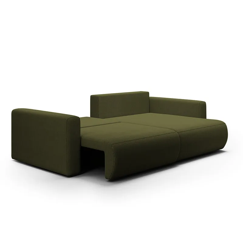 Canapé d'angle réversible convertible 3 places coffre Evy Vert Sapin