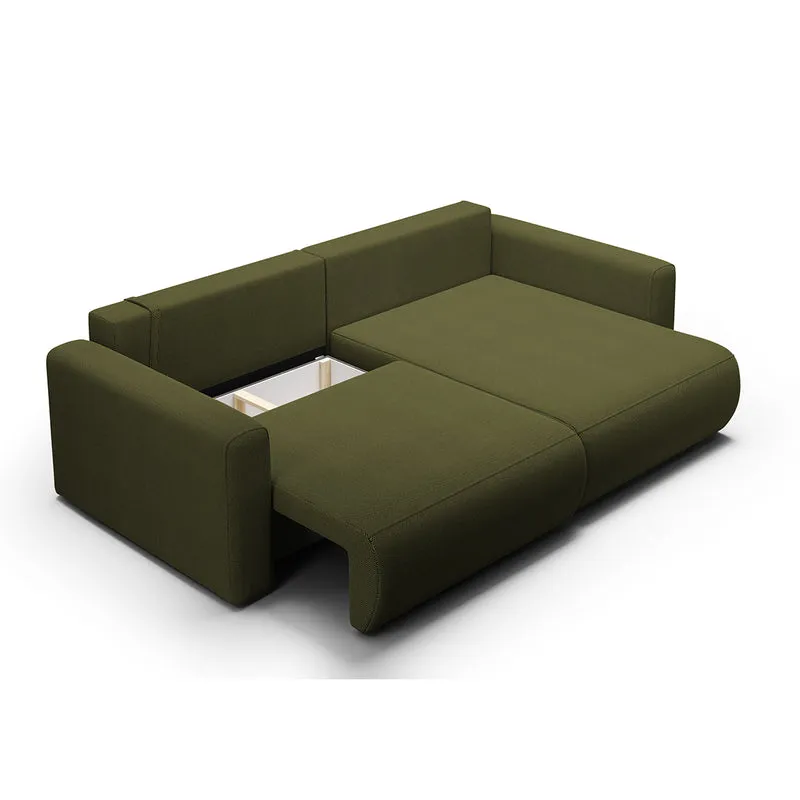 Canapé d'angle réversible convertible 3 places coffre Evy Vert Sapin