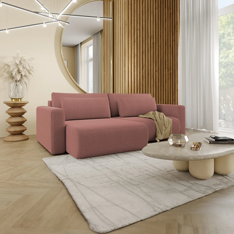 Canapé d'angle réversible convertible 3 places coffre Evy Rose