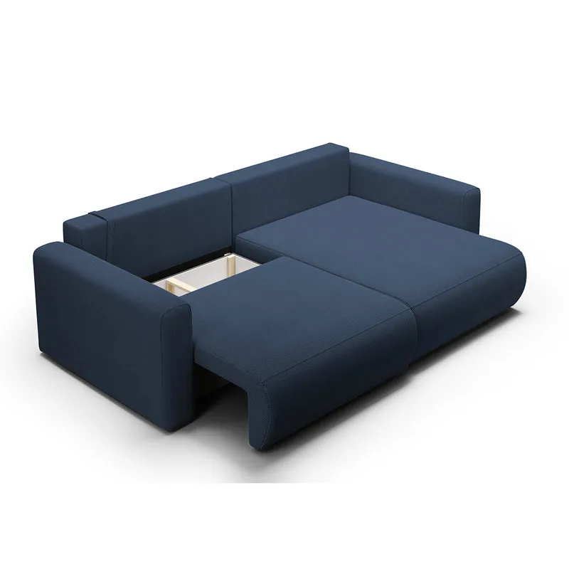Canapé d'angle réversible convertible 3 places coffre Evy Bleu