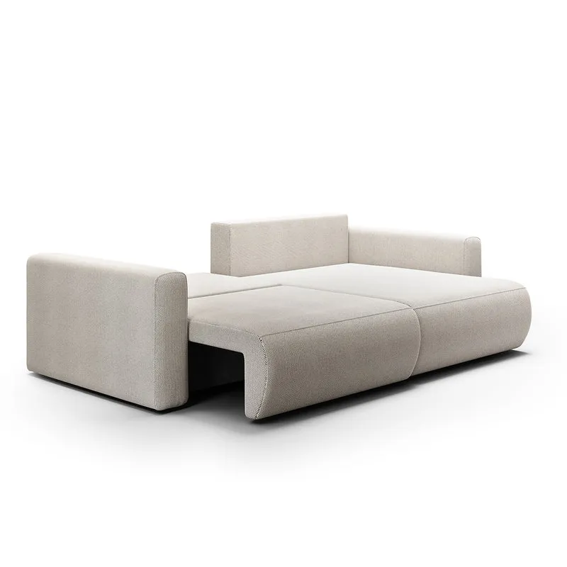 Canapé d'angle réversible convertible 3 places coffre Evy Gris Clair