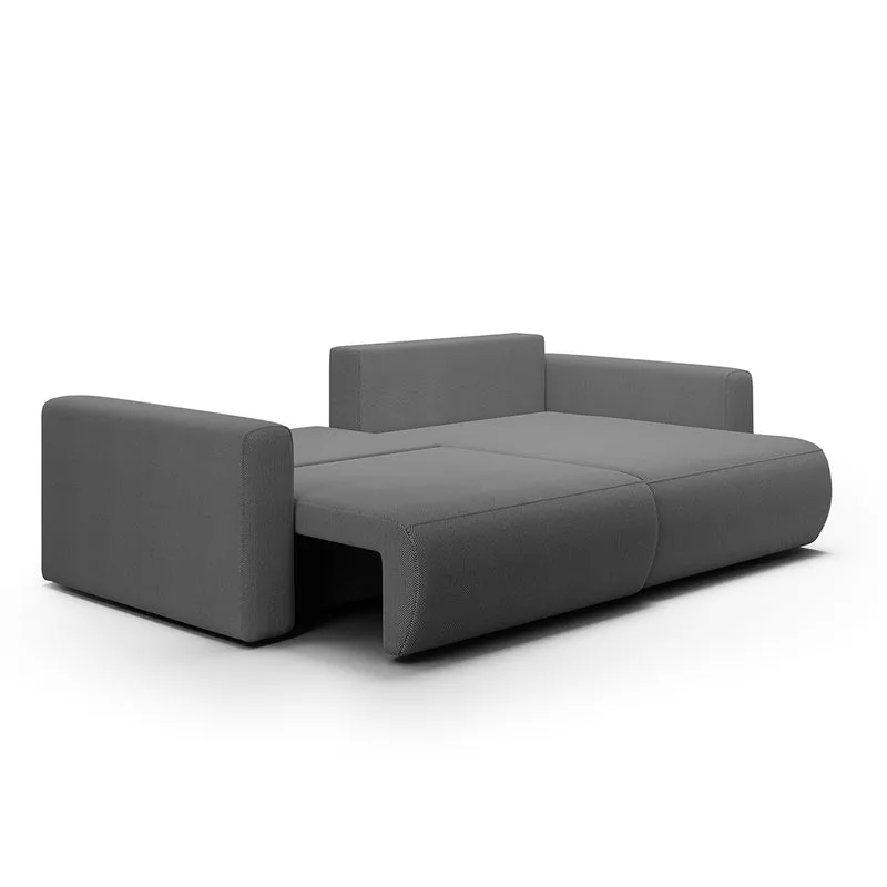 Canapé d'angle réversible convertible 3 places coffre Evy Gris