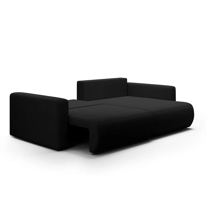 Canapé d'angle réversible convertible 3 places coffre Evy Noir