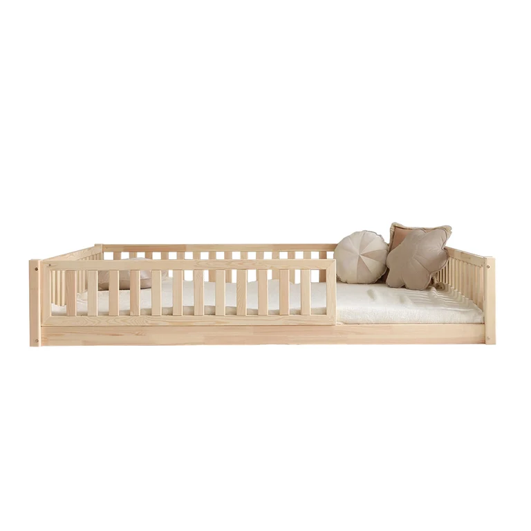 Lit 140x190 barrière et sommier inclus pieds 1 cm Agnès Bois