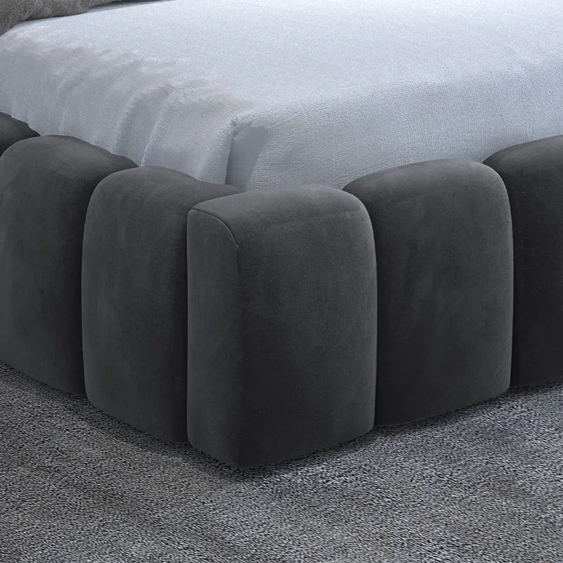 Lit coffre 180x200 sommier inclus Auria Velours Gris foncé
