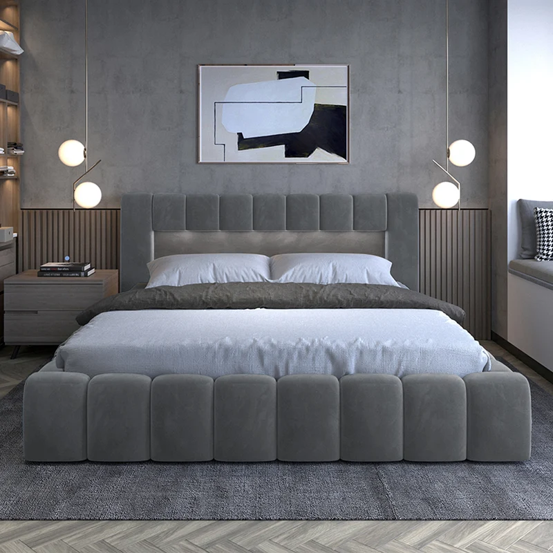 Lit coffre 180x200 sommier inclus Auria Velours Gris