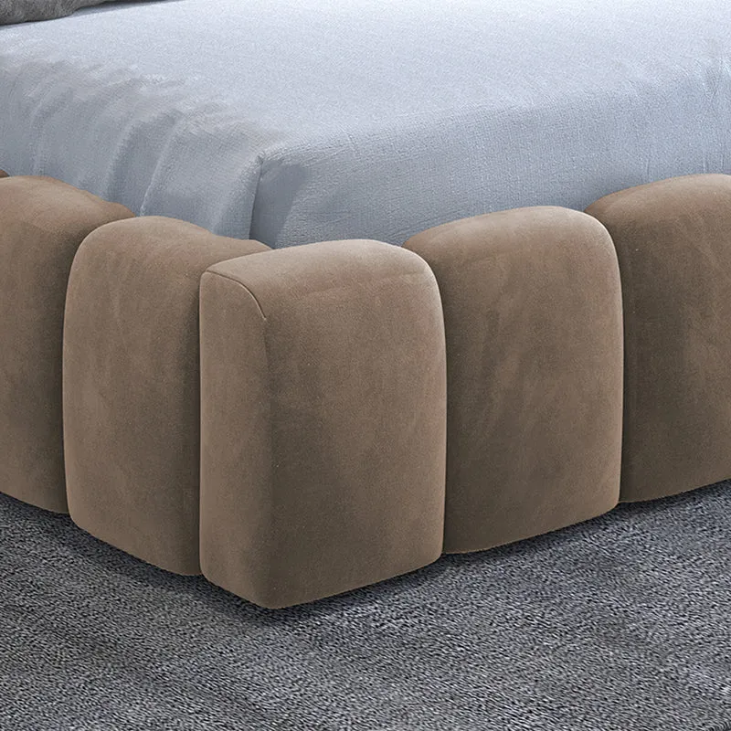 Lit coffre 180x200 sommier inclus Auria Velours Marron