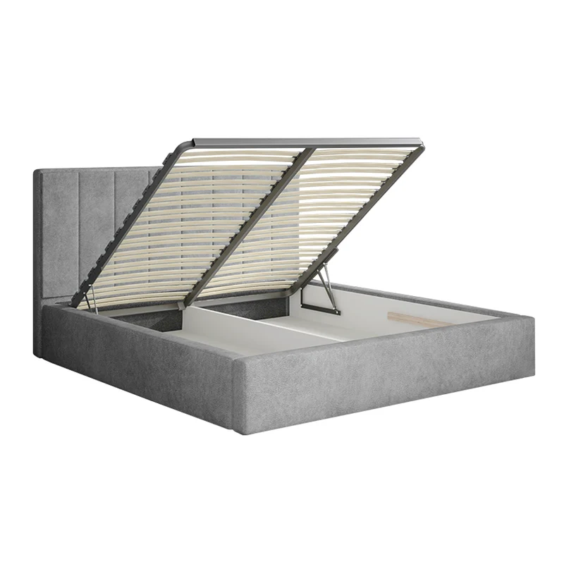 Lit coffre 200x200 sommier inclus Brook Gris