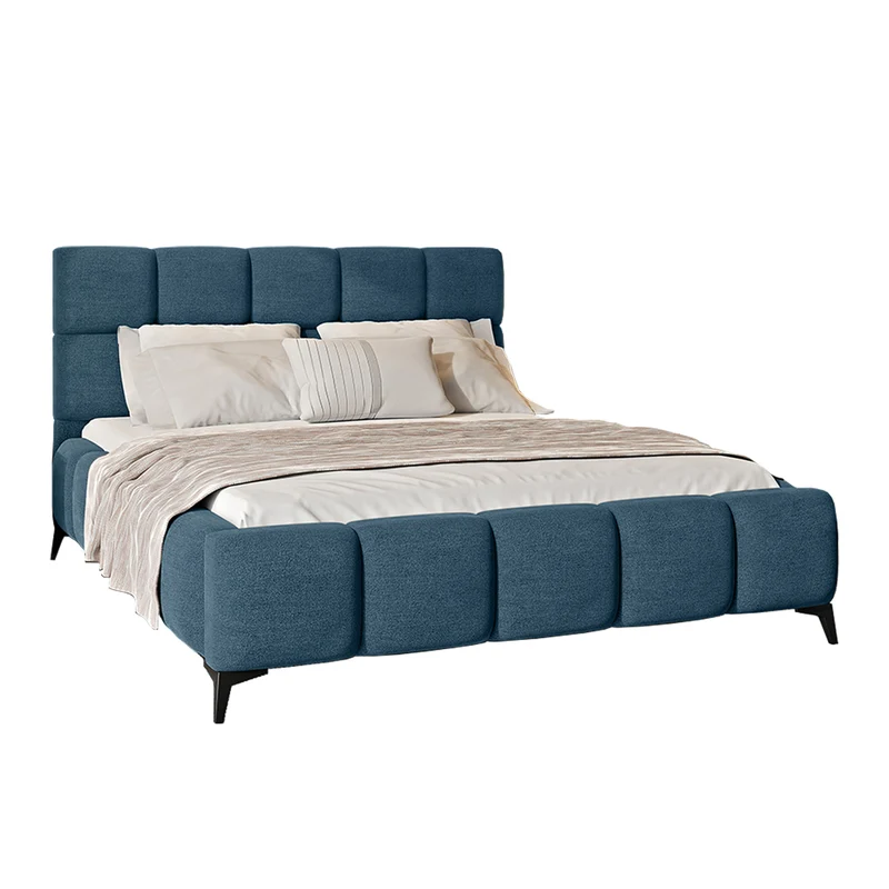 Lit coffre 160x200 sommier inclus Mira Bleu