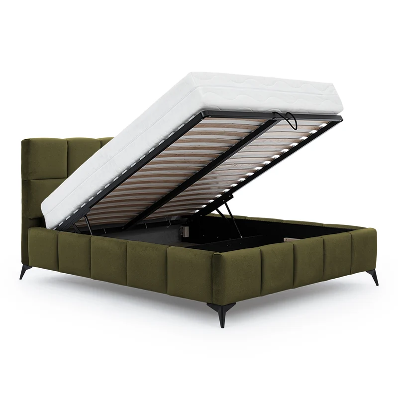 Lit coffre 160x200 sommier inclus Mira Vert