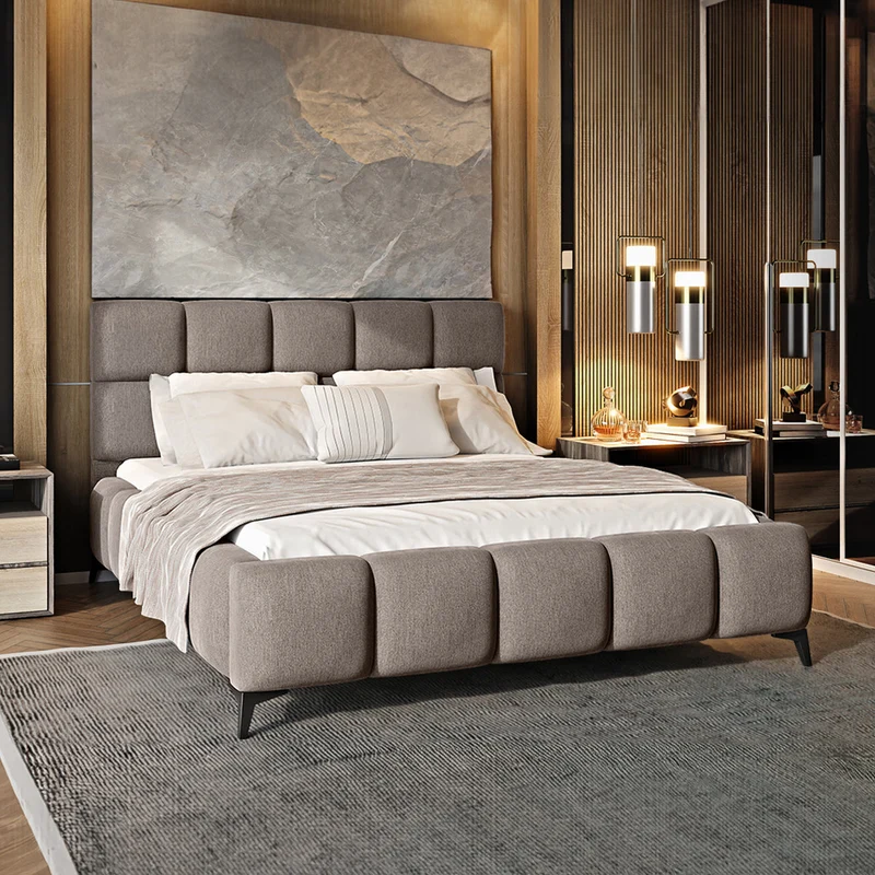 Lit coffre 180x200 sommier inclus Mira Beige