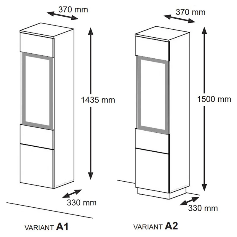 Vitrine 2 portes Aurus Bois et Noir