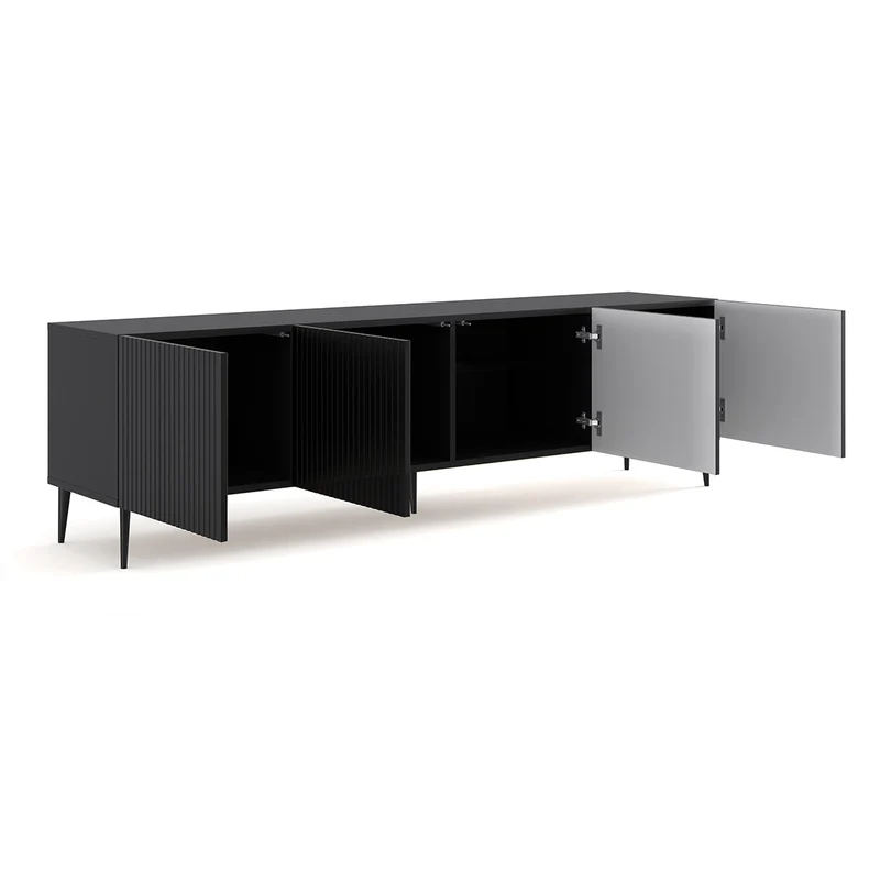 Meuble TV 4 portes 200 cm Philaé Noir