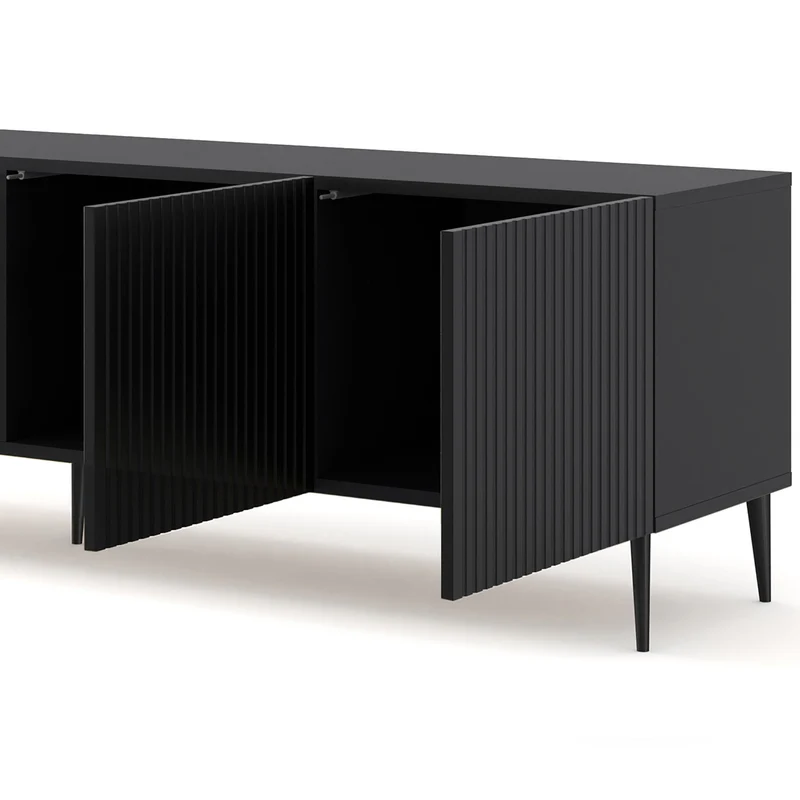 Meuble TV 4 portes 200 cm Philaé Noir
