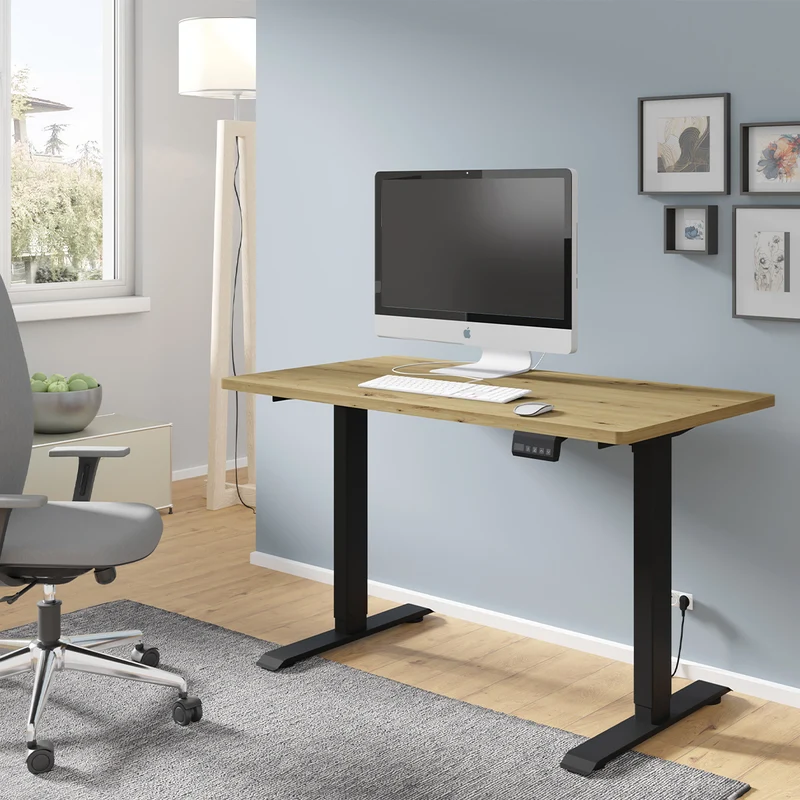 Bureau électrique 120 cm Ergo Bois et Noir