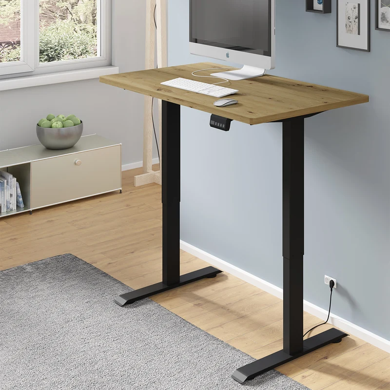 Bureau électrique 120 cm Ergo Bois et Noir