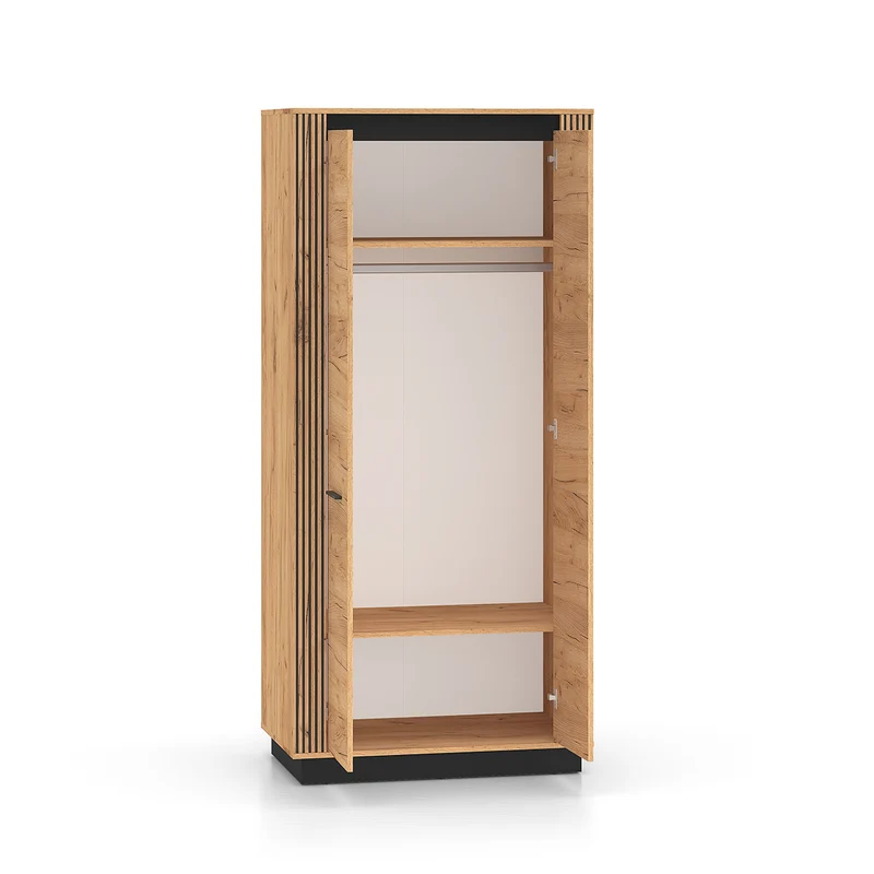 Armoire 2 portes Solal Bois et Noir