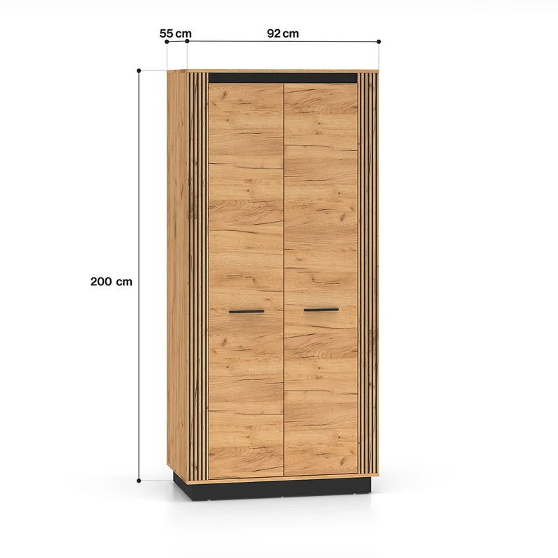 Armoire 2 portes Solal Bois et Noir