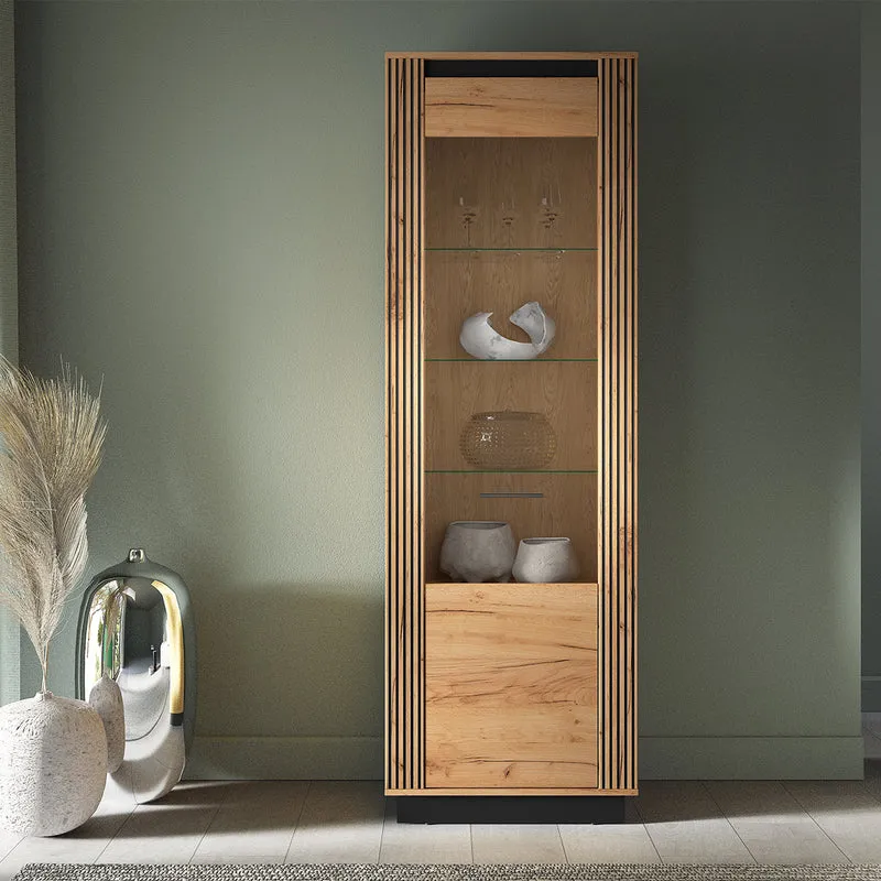 Vitrine 1 porte Solal Bois et Noir