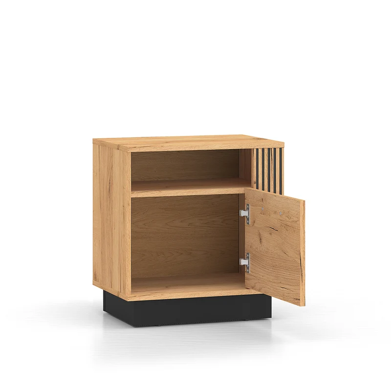 Chevet 1 porte Solal Bois et Noir