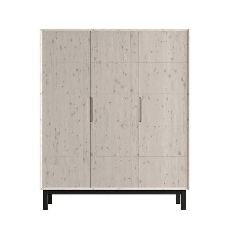 Armoire 3 portes Pinio Country Bois blanchi