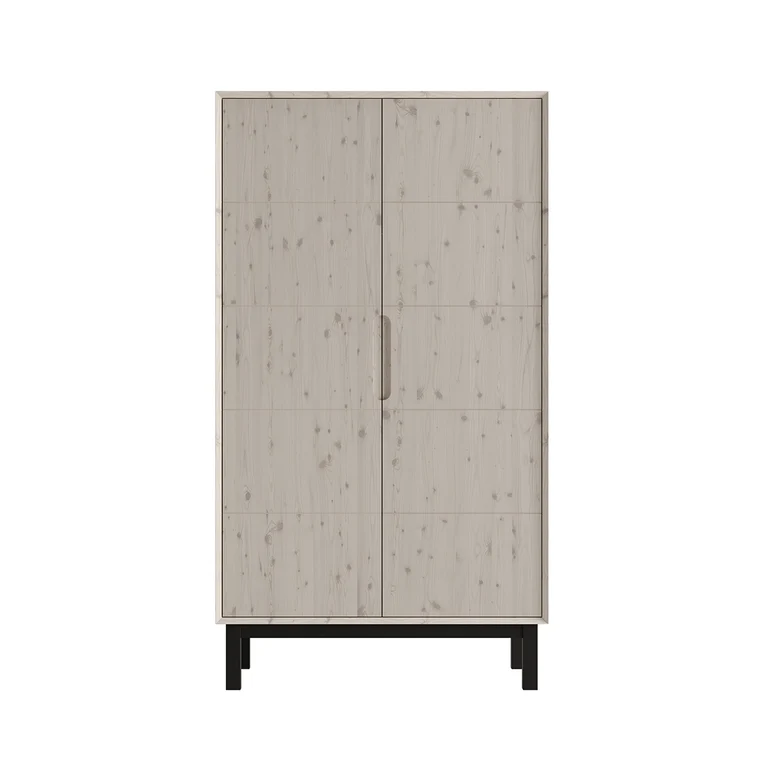 Armoire 2 portes Pinio Country Bois blanchi