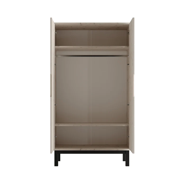 Commode 3 tiroirs et armoire 2 portes Pinio Country Bois blanchi