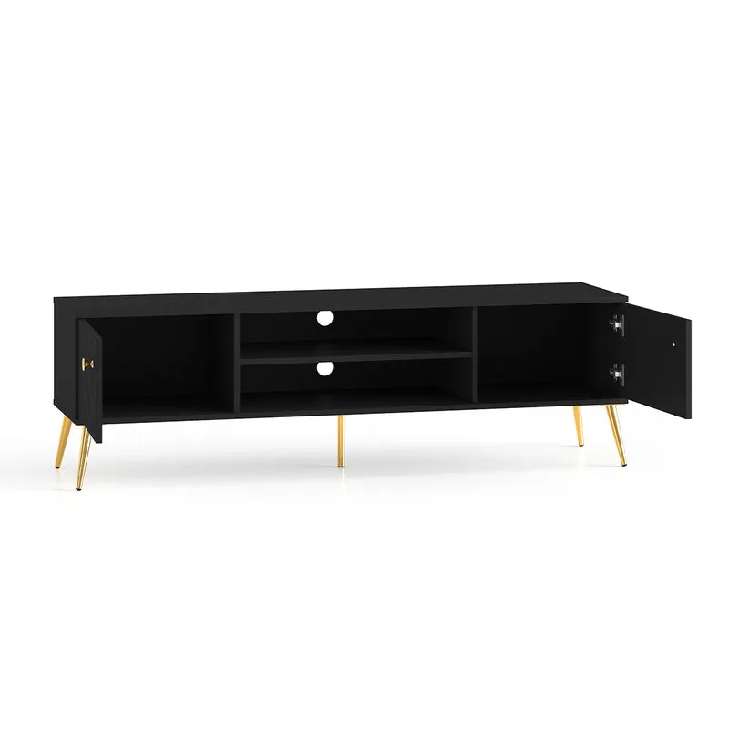 Meuble TV 2 portes 160 cm Manoé Noir