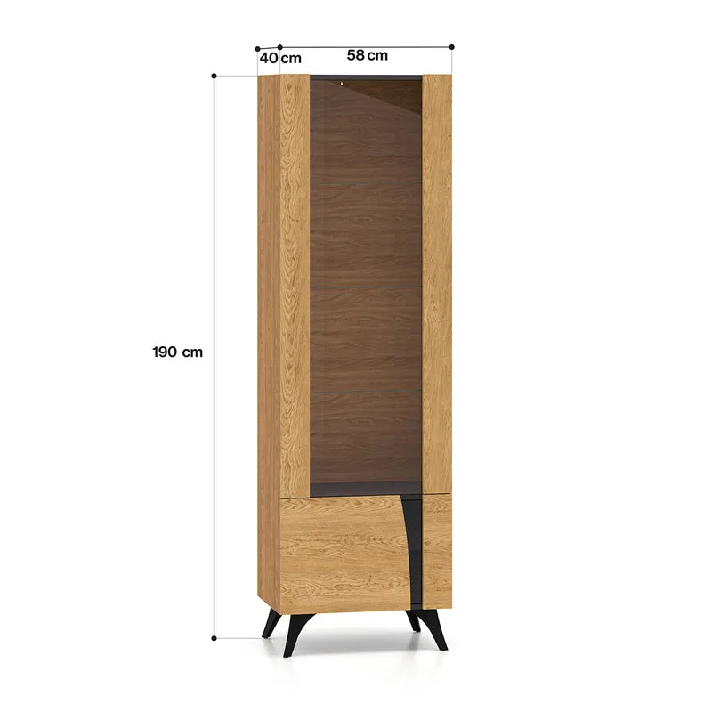 Vitrine 2 portes gauche Soah Bois et Noir
