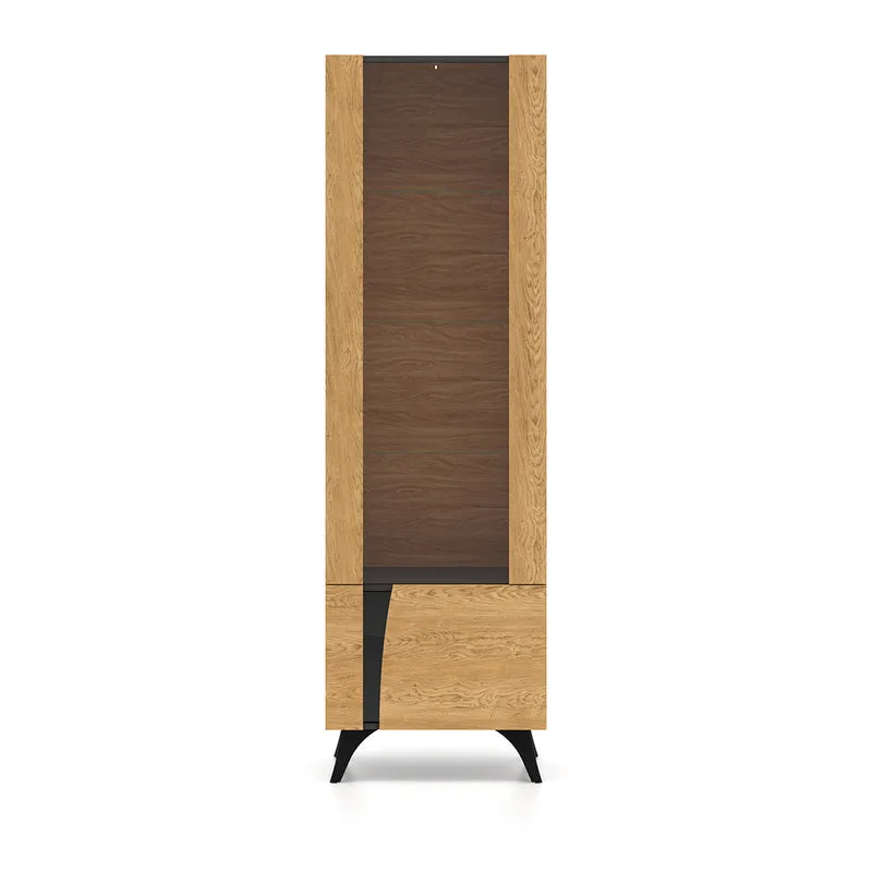 Vitrine 2 portes droite Soah Bois et Noir