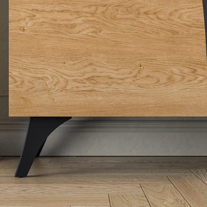 Meuble TV 2 portes 180 cm Soah Bois et Noir