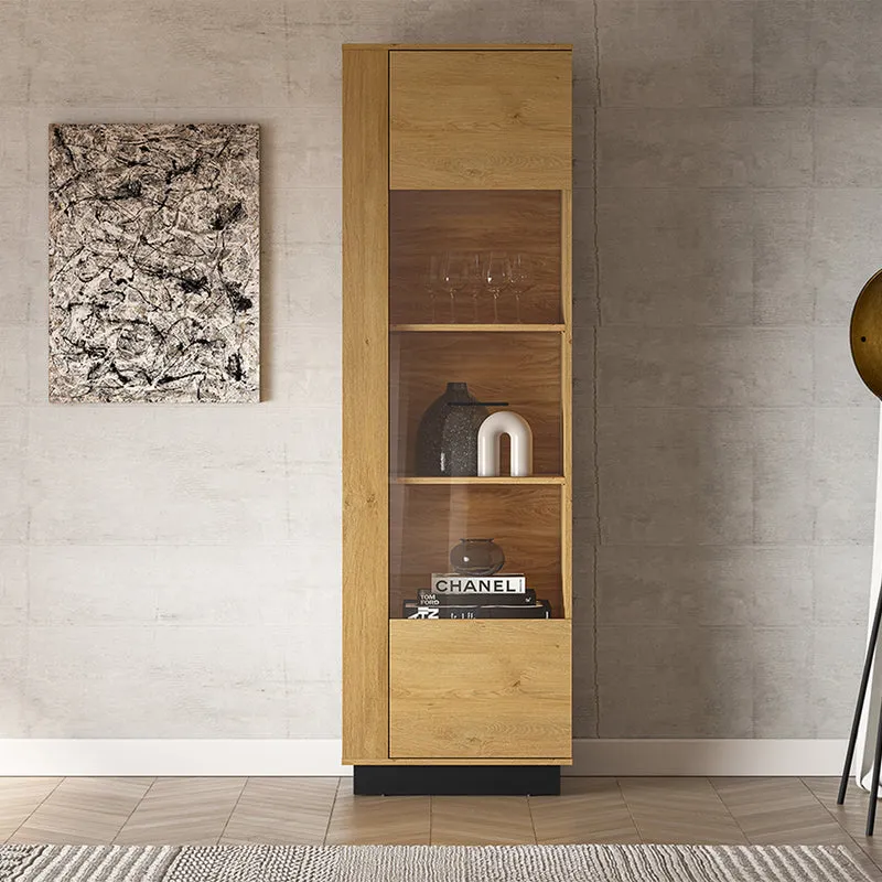 Vitrine 1 porte Ysia Bois et Noir