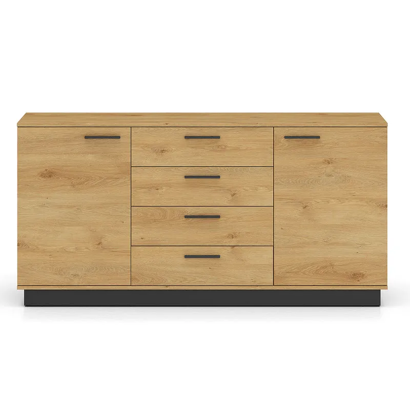 Buffet 2 portes 4 tiroirs Ysia Bois et Noir