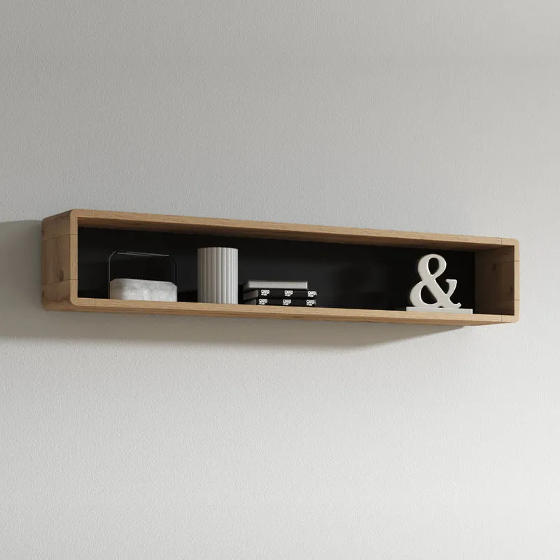 Etagère murale Raven Noir et Bois