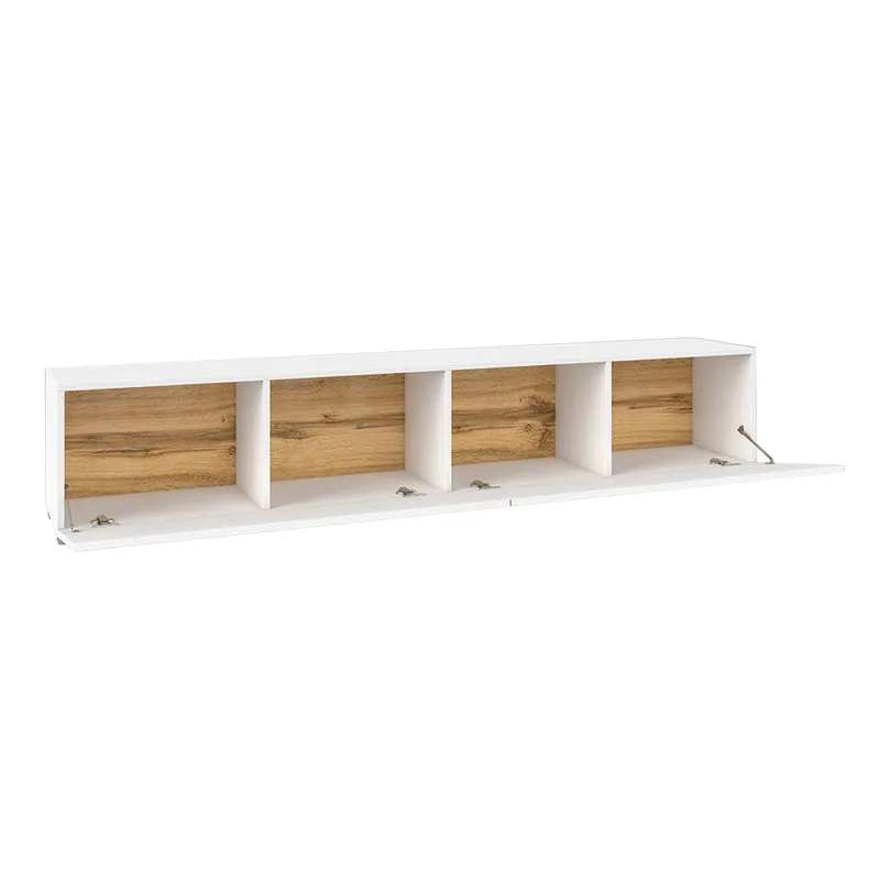 Meuble TV 2 portes 180 cm Glora Blanc