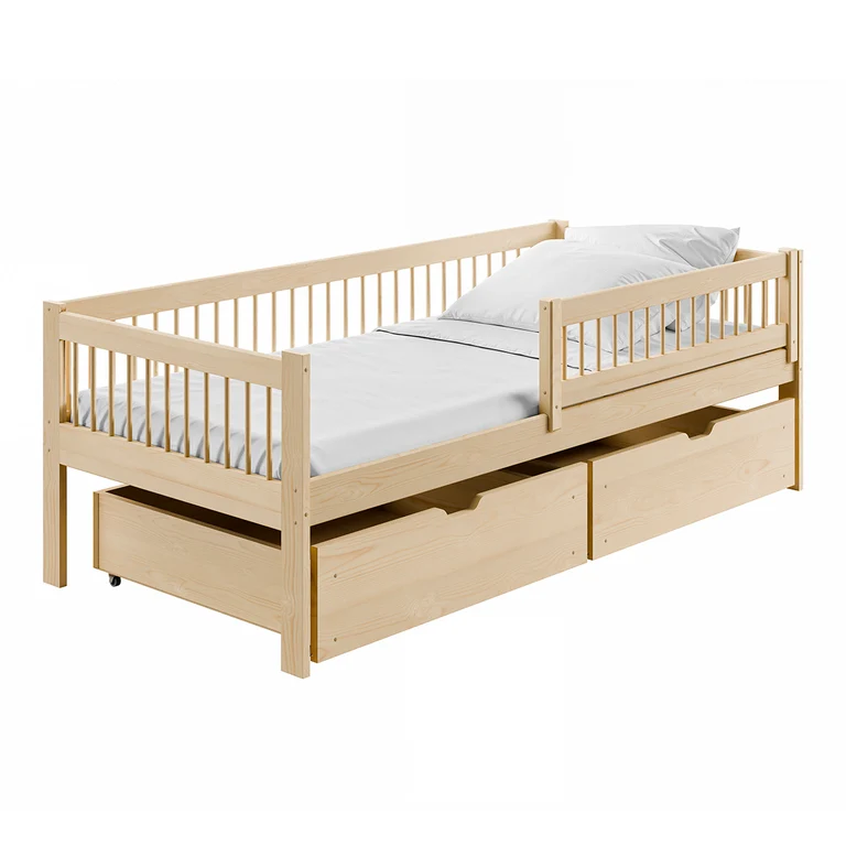 Lit 90x190 sommier et tiroirs inclus Edouard Bois